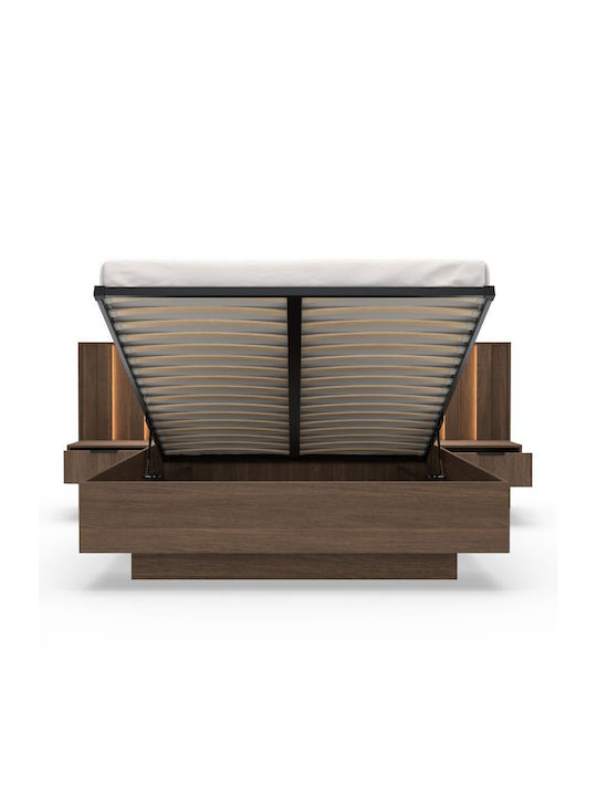LH Home Furniture Σετ Schlafzimmermöbel-Kammer Walnuss 160x200cm 3 Stück