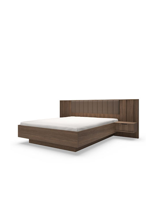 LH Home Furniture Σετ Schlafzimmermöbel-Kammer Walnuss 160x200cm 3 Stück
