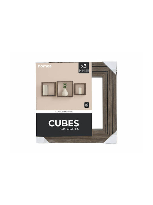 Ράφια Τοίχου Cubes Noyer (3τμχ) 30x11.8x30εκ.