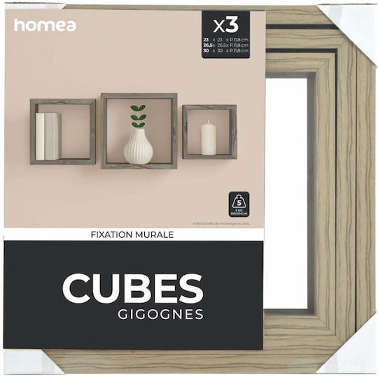 Rafturi Cubes Stejar (3 Bucăți) 30x11.8x30 cm