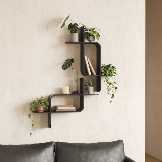 Wandregal Montage Schwarz 62x47x15.2cm