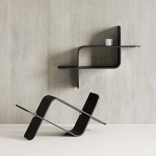 Wandregal Montage Schwarz 62x47x15.2cm