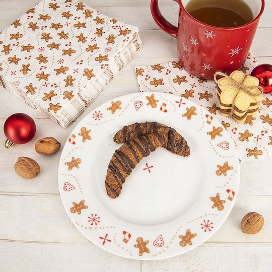 Lumarko Porcelain White Dessert Plate with Diameter 20cm