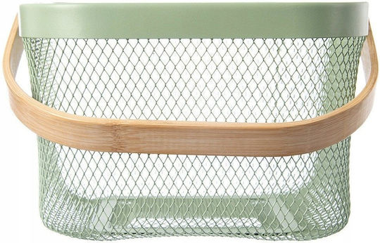 Orion Bamboo Green Storage Basket 27x24.5x17.5cm