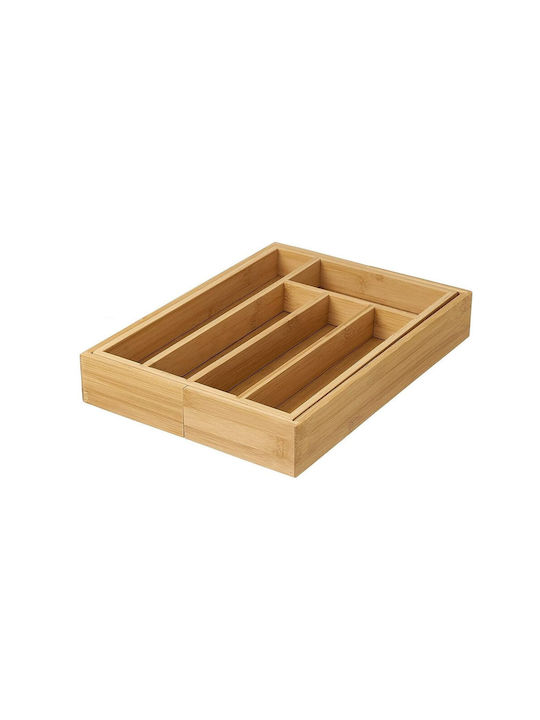 Opening Wooden Drawer Cutlery Tray 35.5x30.5x4.5cm Brown