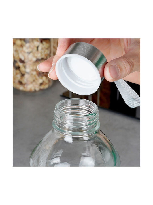 Orion Glass Water Bottle With Screw Lid Transparent 1000ml