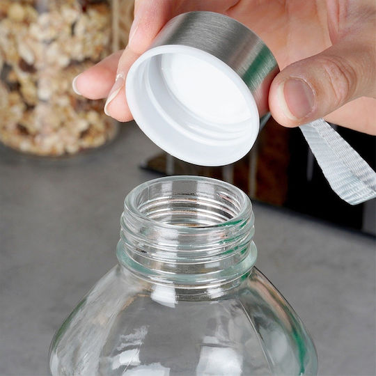 Orion Glas Wasserflasche mit Schraubdeckel Transparent 1000ml