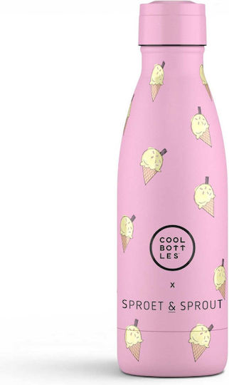 Cool Bottles Παιδικό Παγούρι Ανοξείδωτο Ροζ 350ml