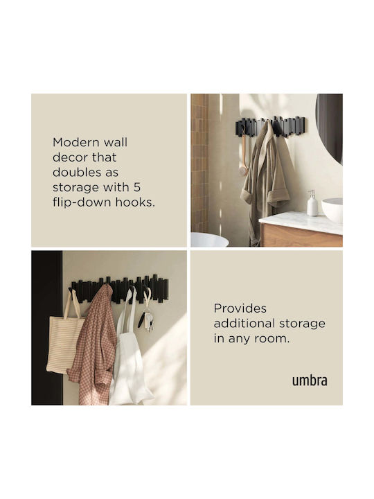 Umbra Wall Hanger Sticks Plastic 8 Hooks Black 72x18x3cm