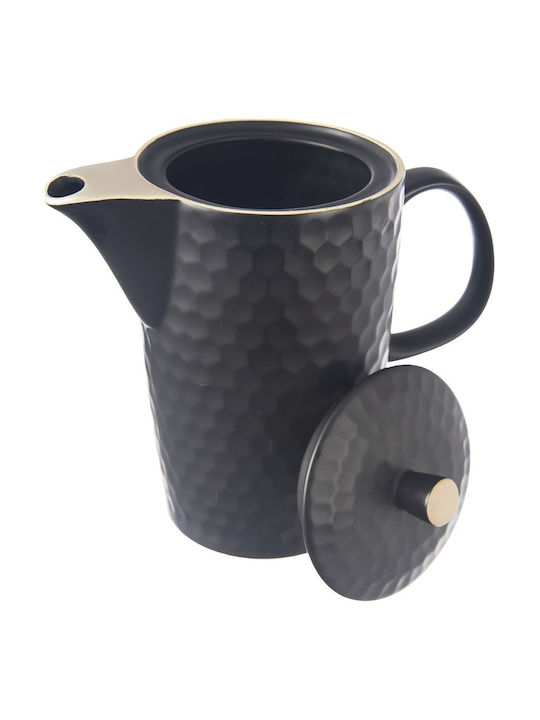 Orion Τσαγιέρα Κεραμική Μαύρη 1300ml