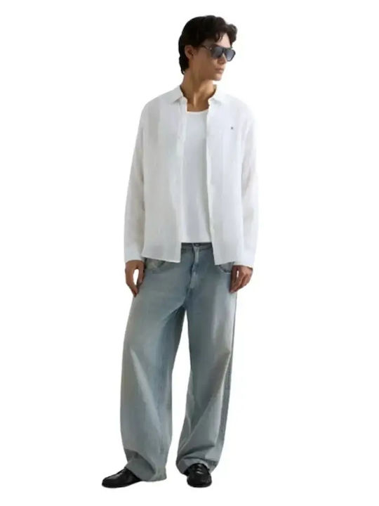 Long Sleeve Linen Shirt Natural White