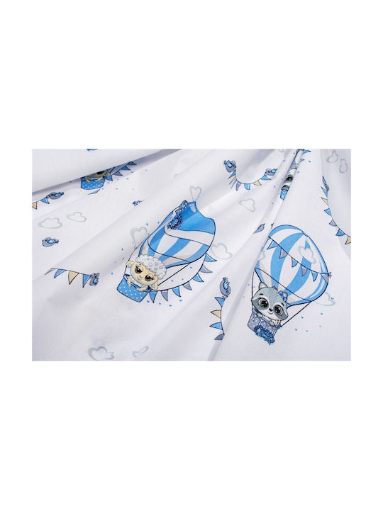 Dimcol Baby Duvet Cover The Floating Zoo 596 White Blue 120x160cm