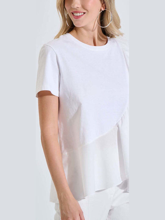 Women's Cotton Short Sleeve Top White