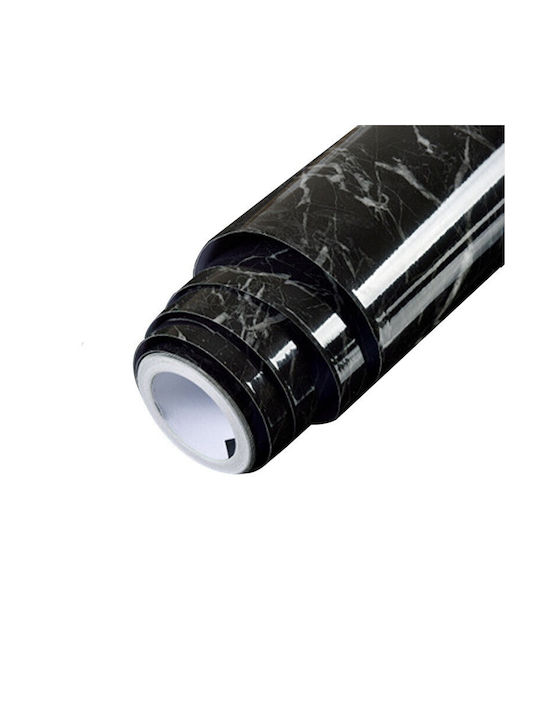 Self-adhesive Kitchen Wallpaper Flippy Marble Effect Roll Self-adhesive Film 40cmx100cm Black