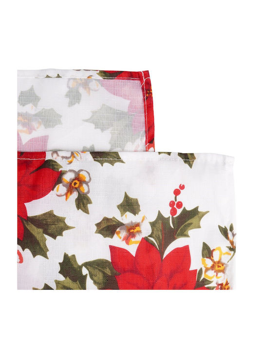 Excellent Houseware Christmas Stain Resistant White Tablecloth 180x130cm