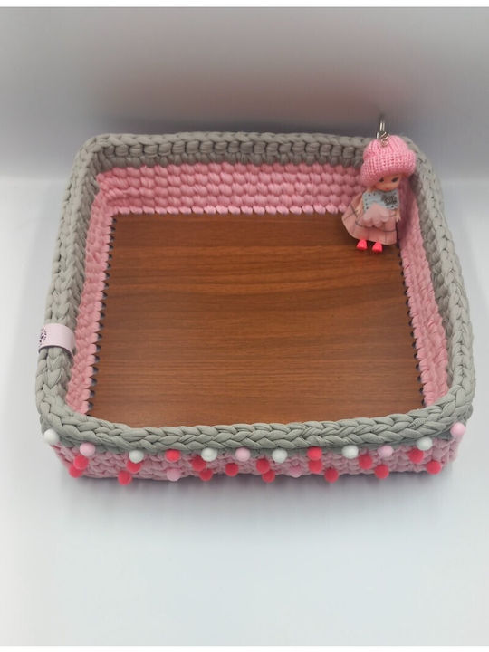 Aristourgimata Детска Кошница За Съхранение От Дърво Розова 30x30cm
