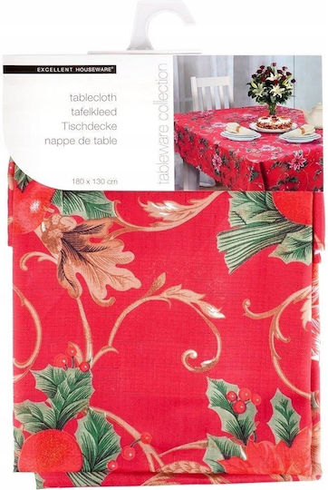 Excellent Houseware Weihnachtliches Tischtuch Rotes 180x130cm