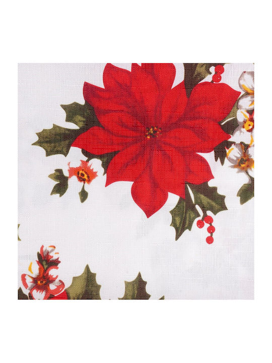Excellent Houseware Christmas Stain Resistant White Tablecloth 180x130cm
