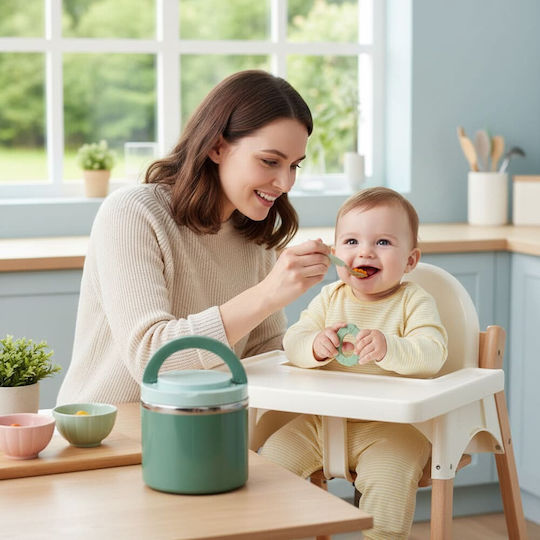 Queen Mother Ανοξείδωτο Παιδικό Δοχείο Φαγητού 0.63lt Πράσινο