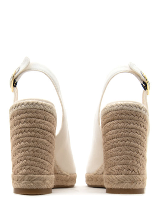 Women's Fabric Platform Espadrilles White