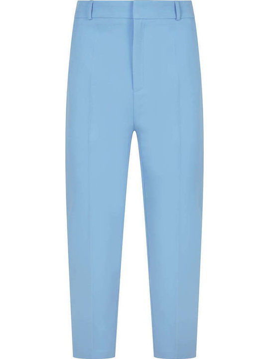 Women's Fabric Trousers Light Blue
