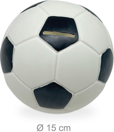 Relaxdays Pușculiță Fotbal Alb Negru 15x15x15 Cm