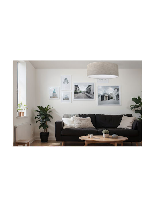 Light Home Πλαφονιέρα Οροφής Γκρι με Ντουί E27