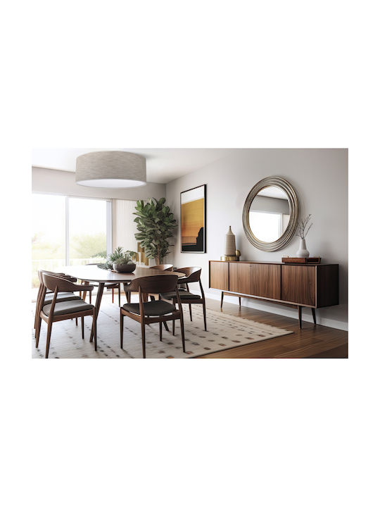 Light Home Πλαφονιέρα Οροφής Γκρι με Ντουί E27
