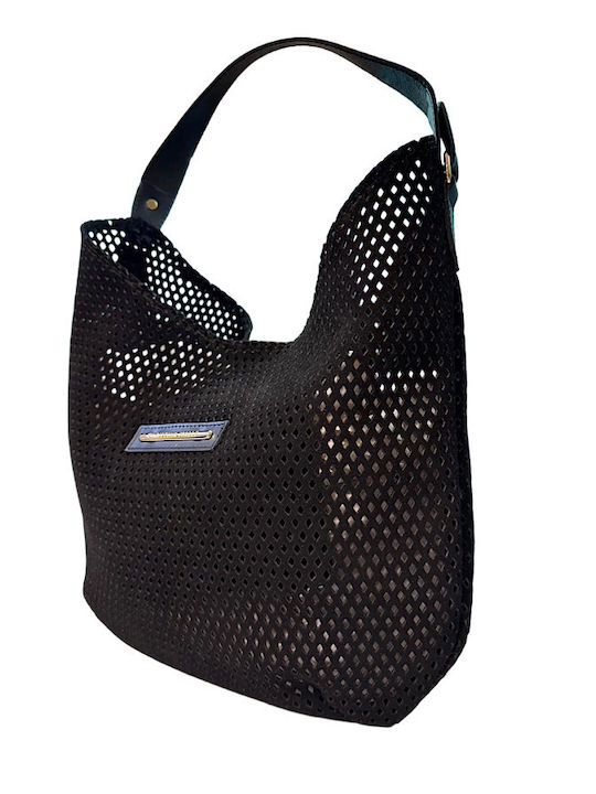 Suede Slouchy Women's Shoulder Bag Black