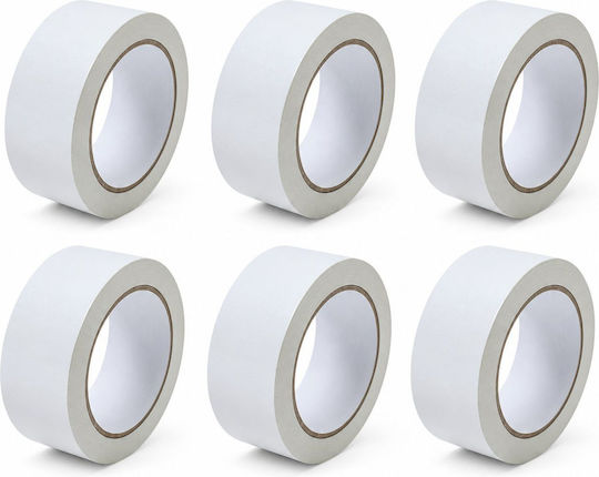 Set 6 Role De Bandă De Ambalare Pentru Sigilare Pachete Zgomot Redus Adeziv Acrilic Dezfășurare Silențioasă Aderență Ridicată 5 Cm X 66 M Albă