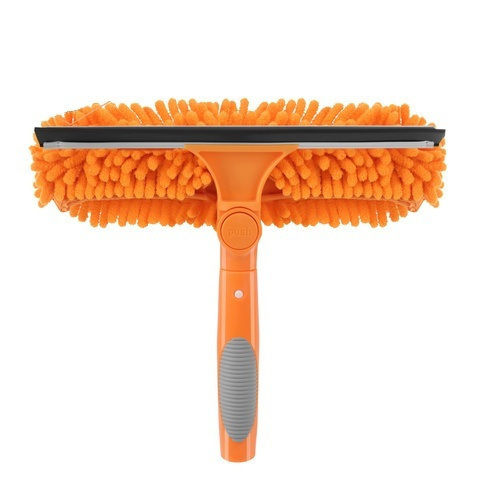 Aparat De Curățat Geamuri Telescopic 3 În 1 Zola 1.8 M Racletă 180° 3 Lavete Microfibră 25 Cm Portocaliu