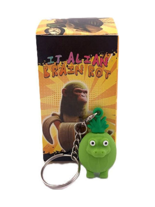 Силиконов Ключодържател Flippy Brainrot Gingobalo Gingobali Фигурка 4 См Зелен