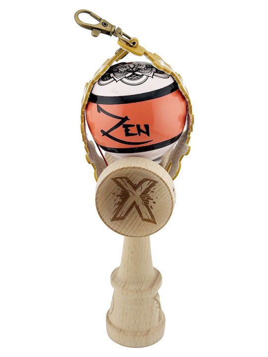 Breloc Pandantiv Kendama Flippy Tip Suport Chei Print Craniu Din Piele Ecologică 26 X 3.2 Cm Maro Deschis