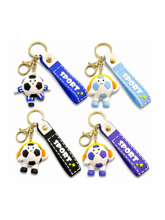Breloc Flippy Model Mingea De Fotbal Căști Cupa Mondială Accesoriu Chei Rucsac Material Acrilic 50 G Albastru Deschis