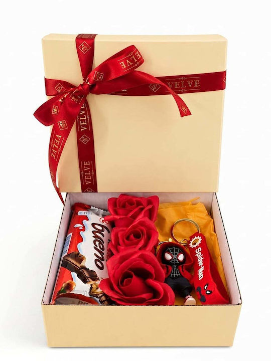 Joy Box Spider-man Set Figurine Breloc Copii 3 Trandafiri Roșii Săpun Kinder Bueno