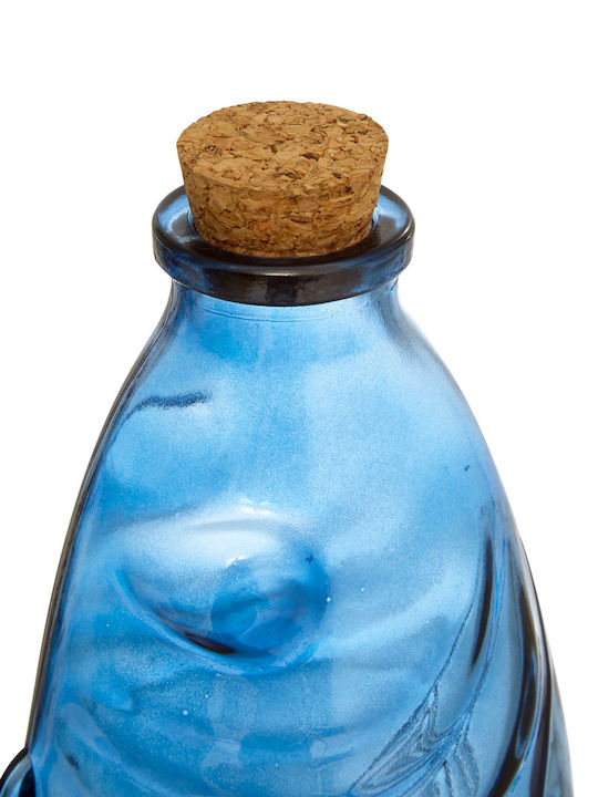 Carafă de Servire din Sticlă cu Dop Albastră 540ml