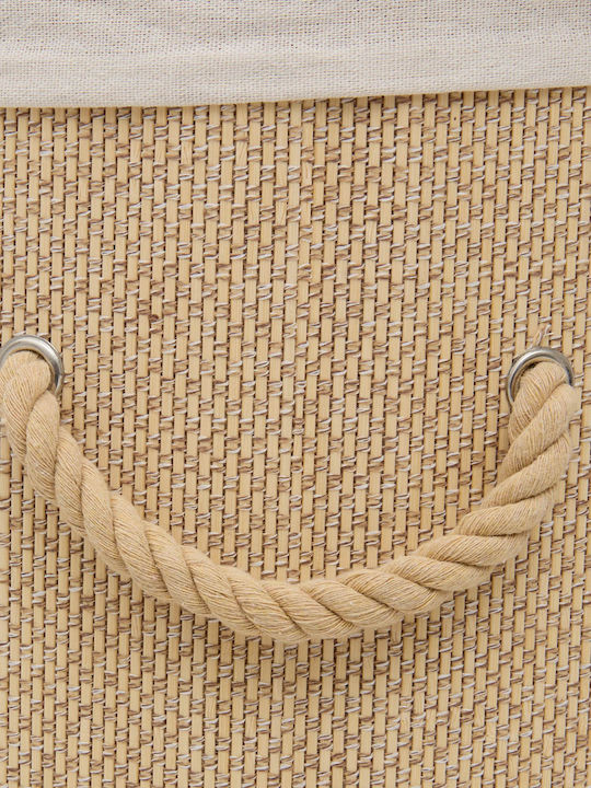 5Five Stemy Laundry Basket Bamboo 48lt with Cap 37x37x51cm Beige