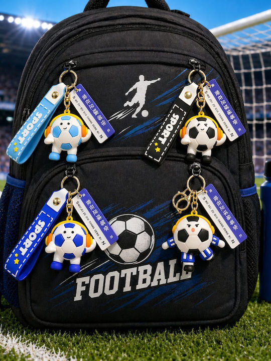 Breloc Flippy Model Mingea de Fotbal Căști Mesaj „Te Aștept Pe Terenul de Fotbal” Accesoriu Cupa Mondială Chei Rucsac Material Acrilic 50 G Albastru