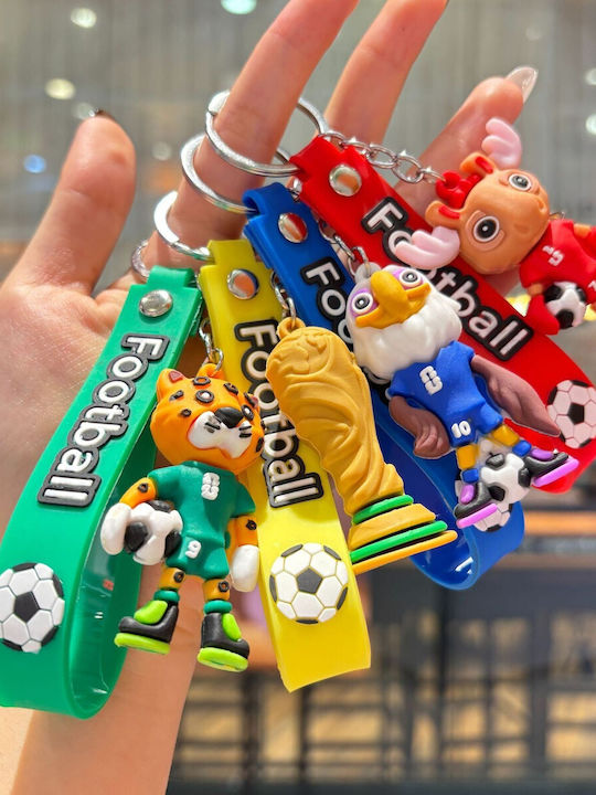 Keychain Flippy Deer Model Football Mascot World Cup Accessory Keys Backpack Soft Rubber 26 G 6.2 X 3.4 Cm Red