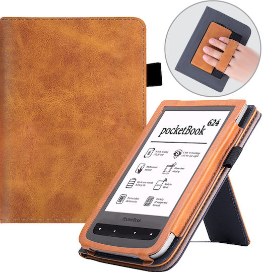 Pocketbook Pocketbook Basic Lux 2 Klappdeckel Dauerhafte Braune Tablet Hülle