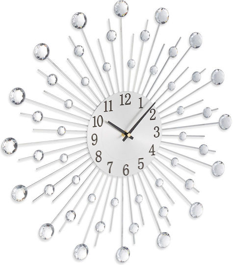 Relaxdays Wanduhren Silber Ø50cm Relaxdays Wanduhren Silber Ø50cm