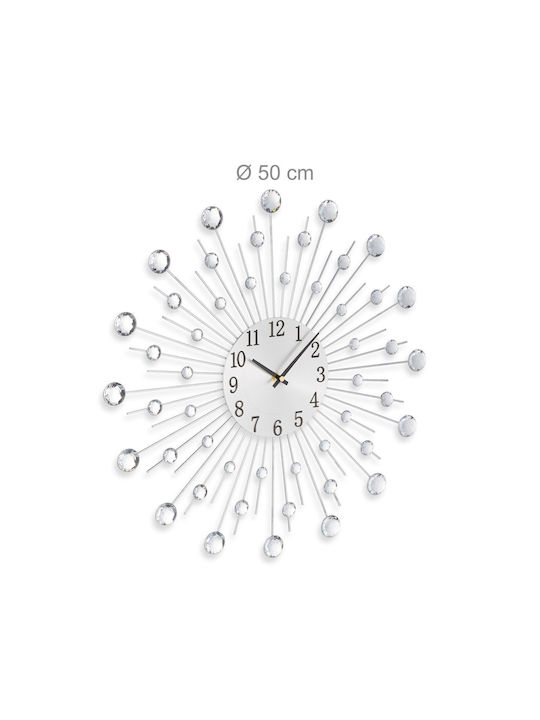 Relaxdays Wanduhren Silber Ø50cm
