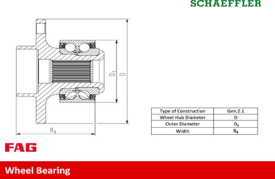 Комплект лагери за колело Mazda 3 Bk Fag 713 6157 60