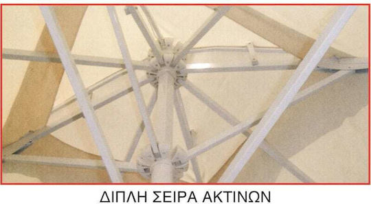 Ομπρέλα Αλουμινίου Λευκή 4x4xΥ3.8m