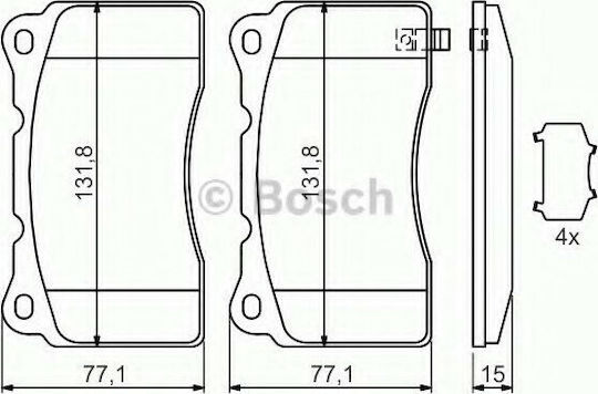 Bosch Plăcuță de frână Față 2buc pentru Mitsubishi Magazin online Opel Astra / Insemnări Saab 9-4X Subaru Impreza Volvo S60 / V70