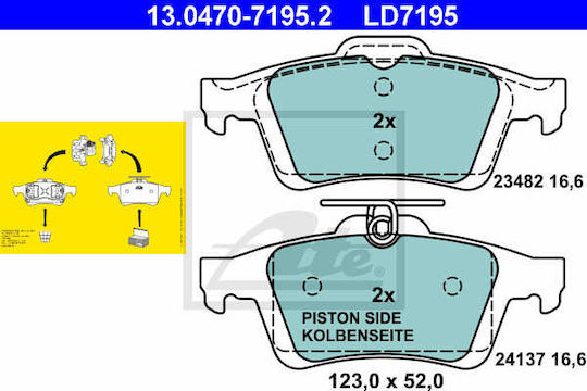 Спирачни накладки Ford Focus II DA ATE 13047071952