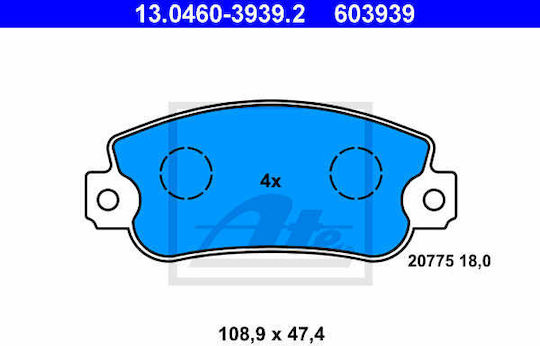 Спирачни накладки Fiat Panda 141a Ate 13046039392
