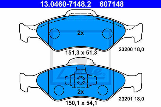 Plăcuțe de frână Ford Fiesta IV JA JB ATE 13046071482