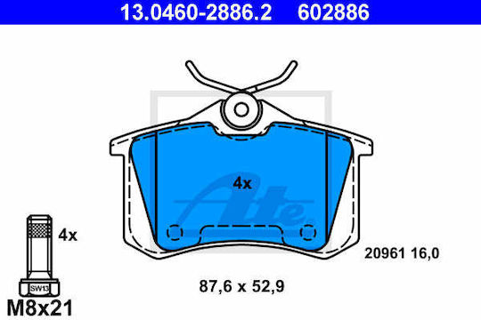 Vw Polo 6n1 Ate Brake Pads 13046028862