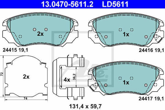 Brake Pads Chevrolet Malibu V300 Ate 13047056112